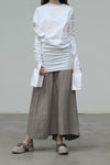 marc le bihan linen skirt 2510 taupe